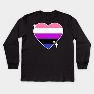 Kawaii Pride Collection - Genderfluid Kids Long Sleeve T-Shirt